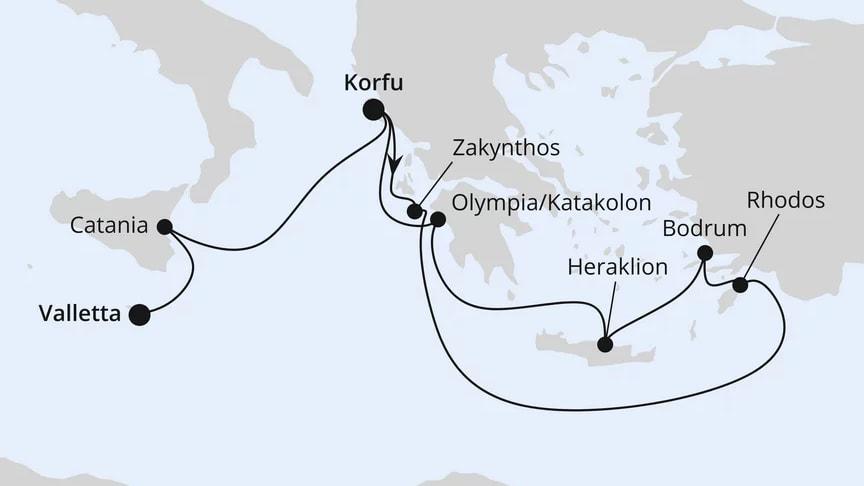 Griechenland, Türkei & Sizilien ab Korfu