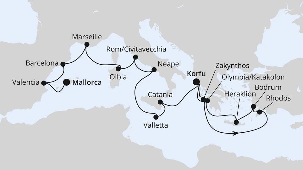 Große Mittelmeer-Reise ab Korfu