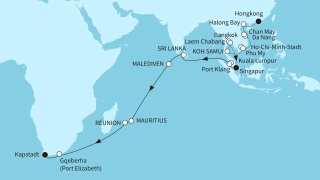 Indischer Ozean mit Mauritius