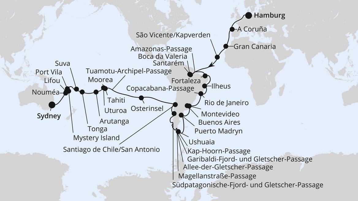 Von Hamburg nach Sydney