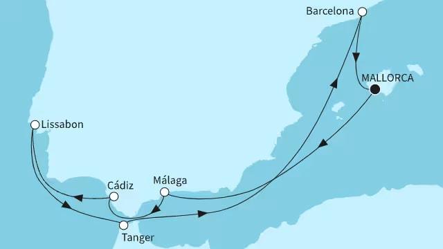 Sonniges Iberien und Marokko