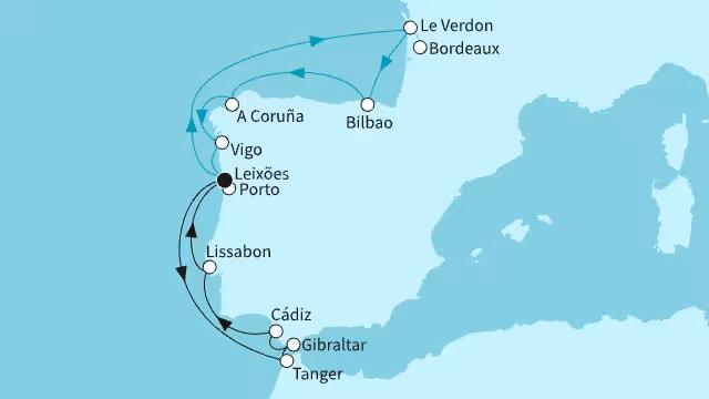 Rund um die Iberische Halbinsel