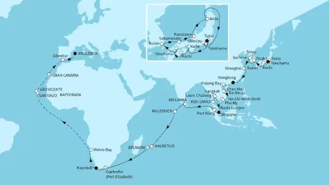 Große Weltentdecker-Route