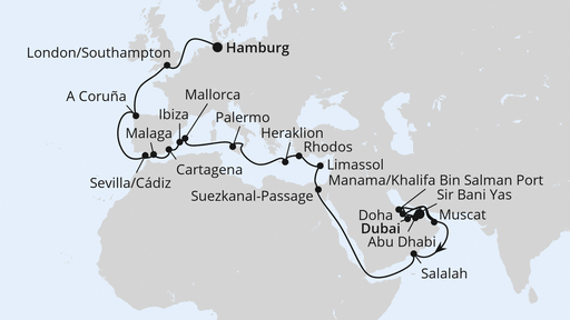 Weltenbummler von Dubai nach Hamburg