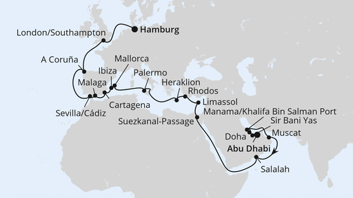 Weltenbummler von Abu Dhabi nach Hamburg