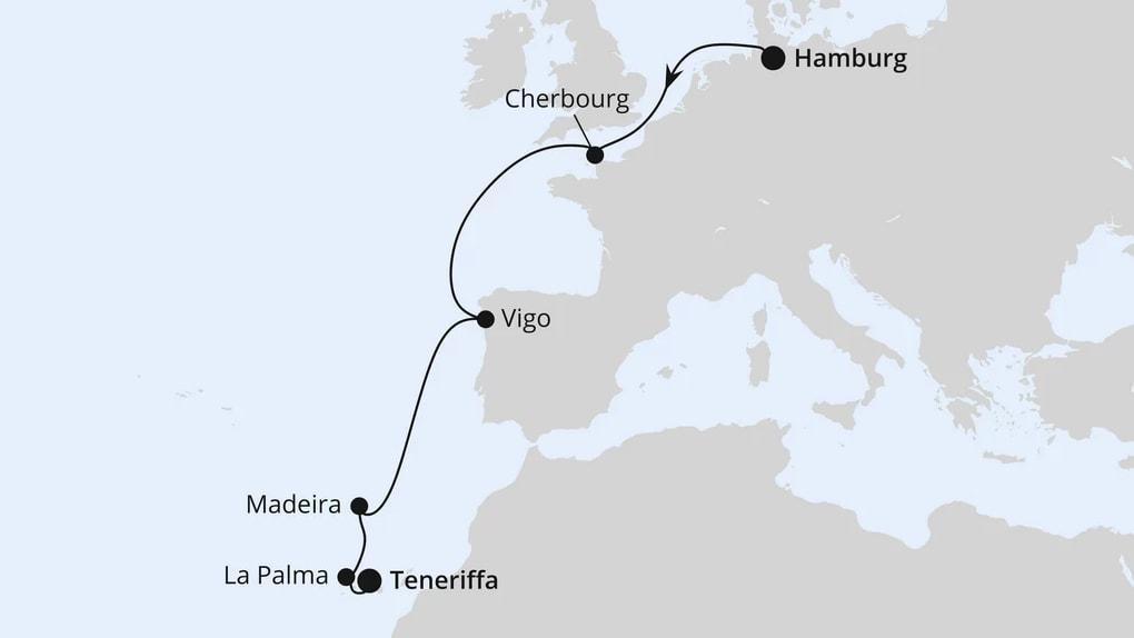 Von Hamburg über Madeira nach Teneriffa
