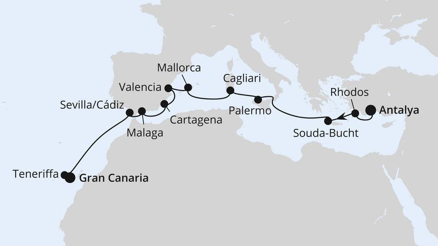 Mittelmeer & Kanaren ab Antalya