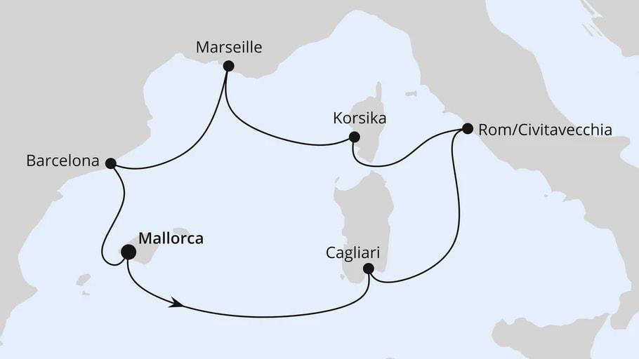 Mediterrane Schätze mit Sardinien ab Mallorca