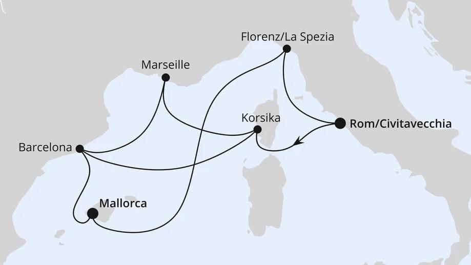 Spanien, Frankreich & Italien ab Civitavecchia 1