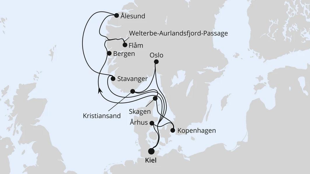 Große Skandinavien-Reise ab Kiel