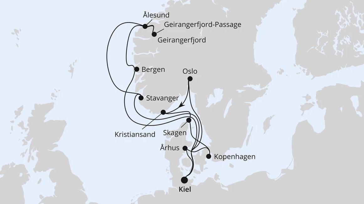 Große Skandinavien-Reise ab Kiel