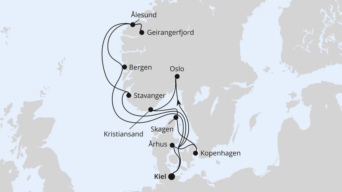 Große Skandinavien-Reise ab Kiel