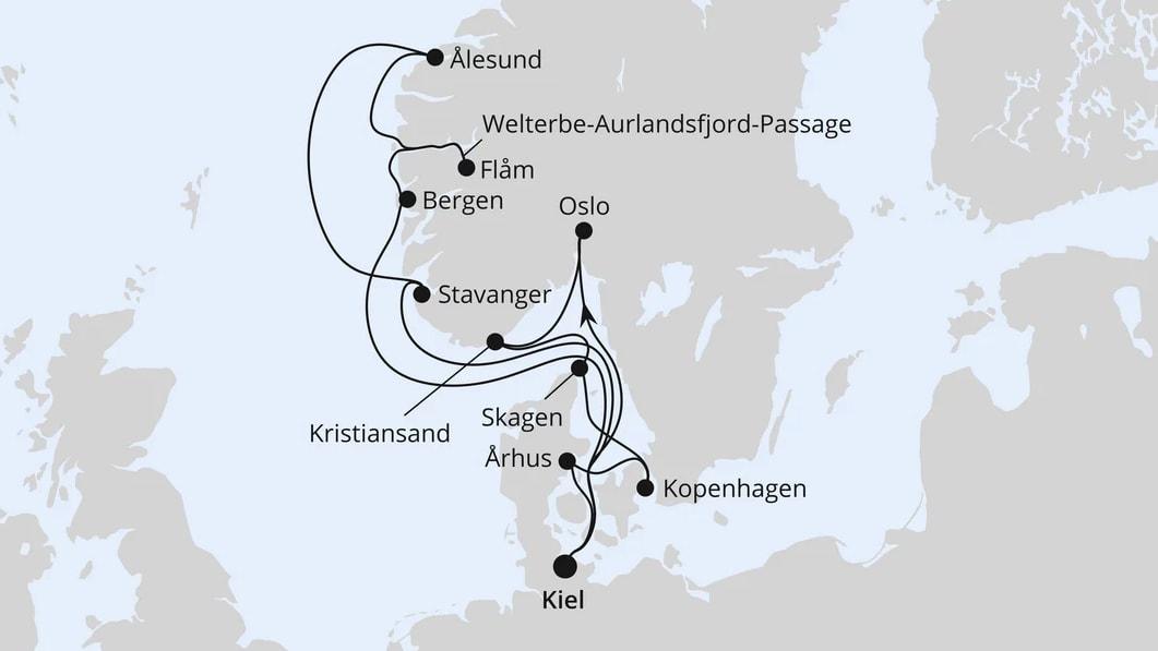 Große Skandinavien-Reise ab Kiel