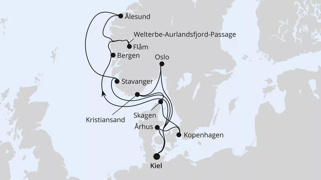 Große Skandinavien-Reise ab Kiel