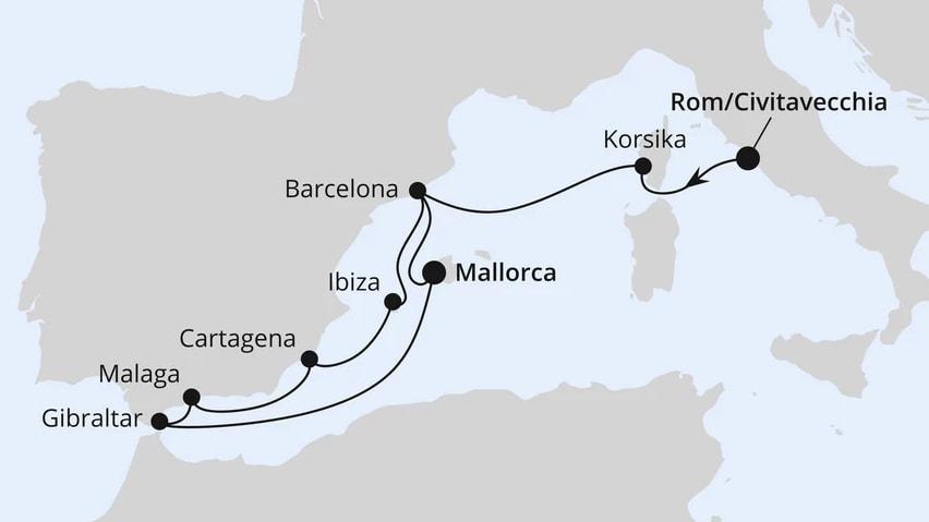 Spanien, Frankreich & Gibraltar ab Civitavecchia