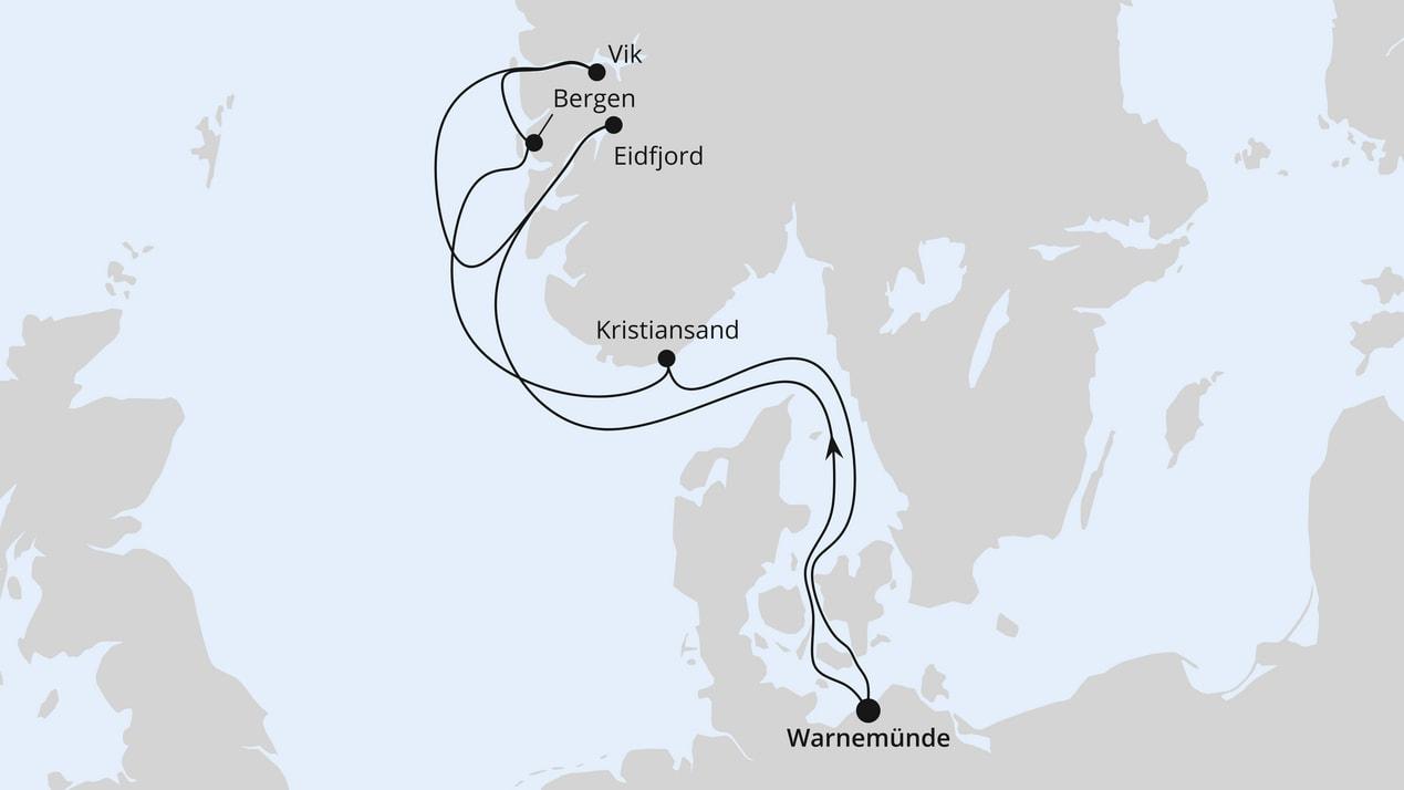 Norwegens Fjorde ab Warnemünde 1