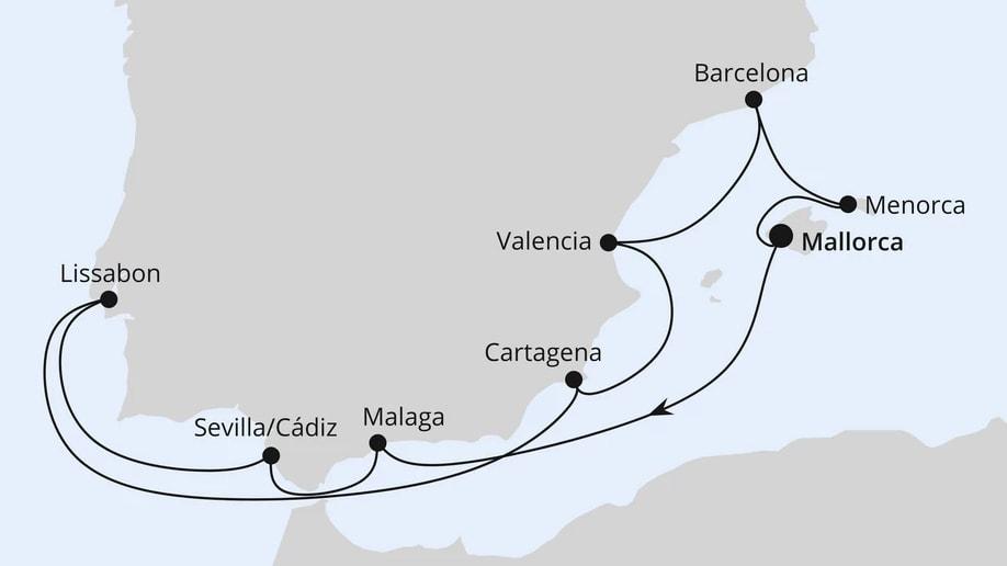 Spanien, Portugal & Balearen ab Mallorca