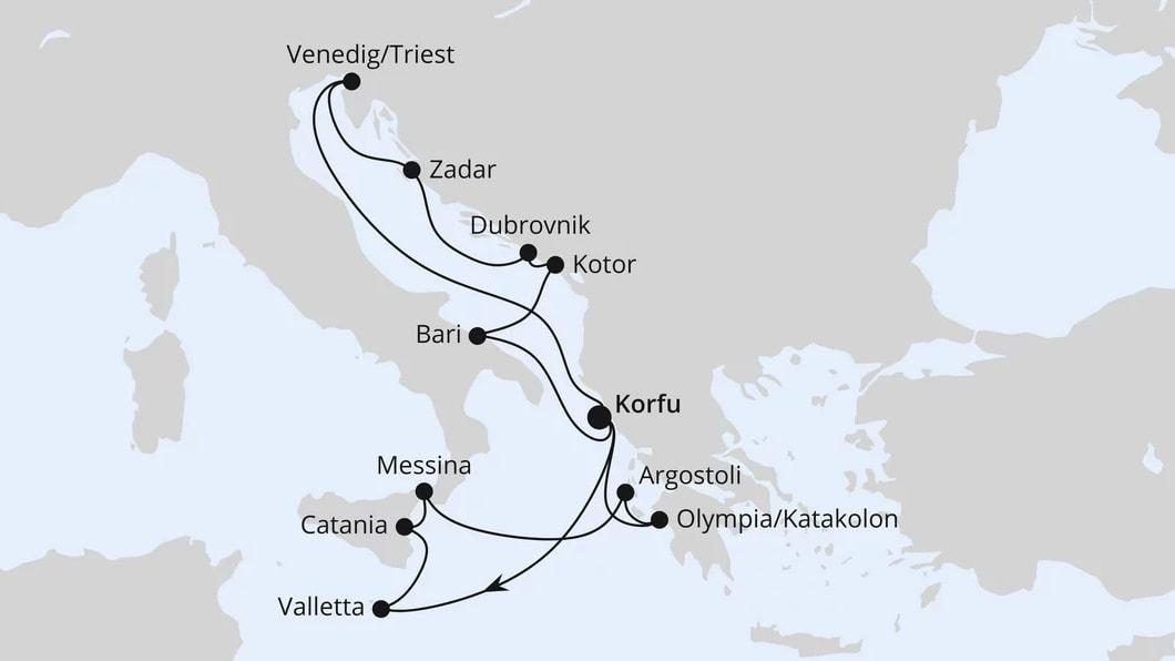 Adria & Mittelmeerinseln ab Korfu