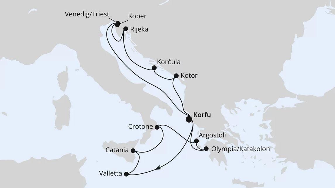 Adria & Mittelmeerinseln ab Korfu
