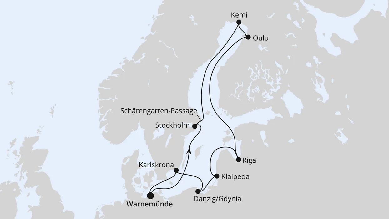 Schärengärten der Ostsee ab Warnemünde