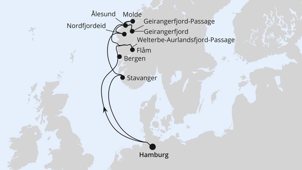Norwegens Fjord-Weltnaturerbe ab Hamburg 1