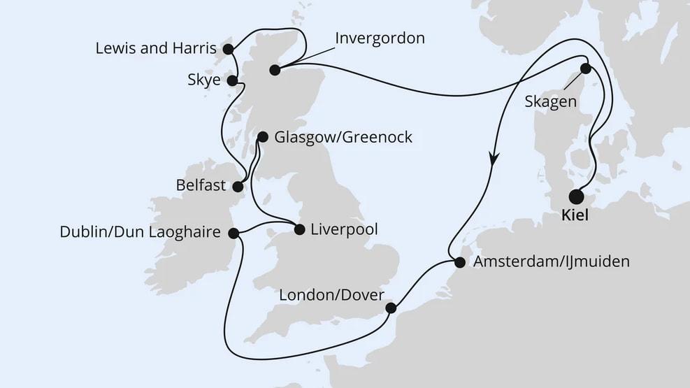 Großbritannien & Irland ab Kiel