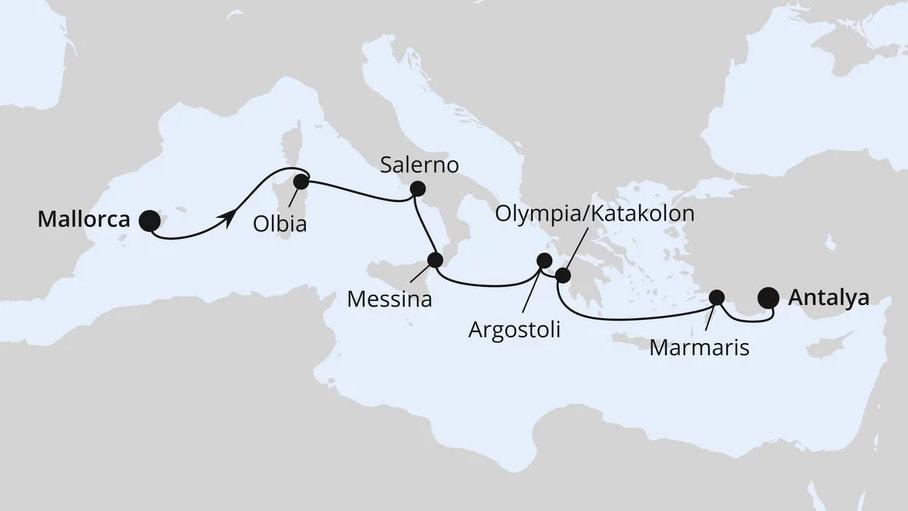Italien, Griechenland & Türkei ab Mallorca