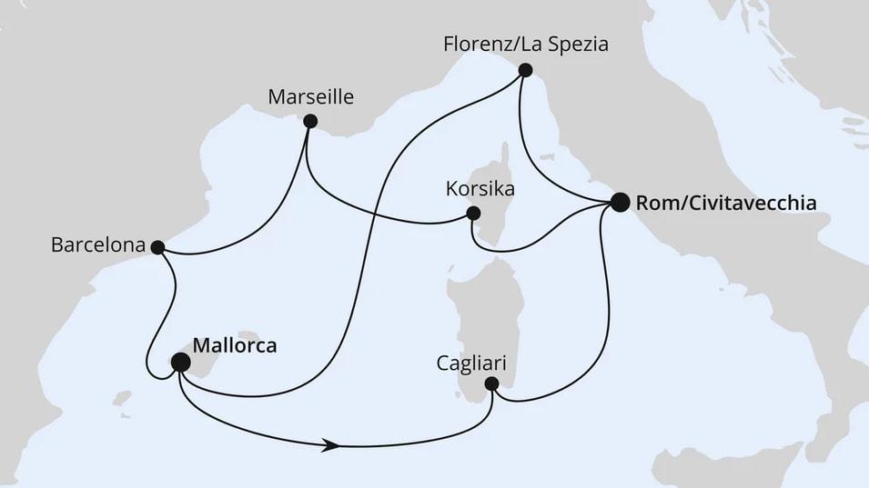 Spanien, Frankreich & Italien ab Mallorca 2