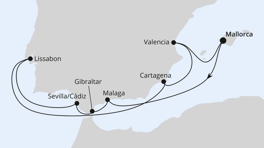 Spanien, Portugal & Gibraltar ab Mallorca