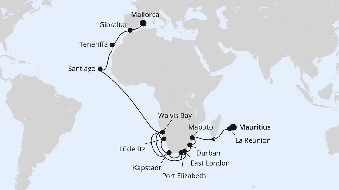 Weltenbummler Südafrika, Namibia & Indischer Ozean