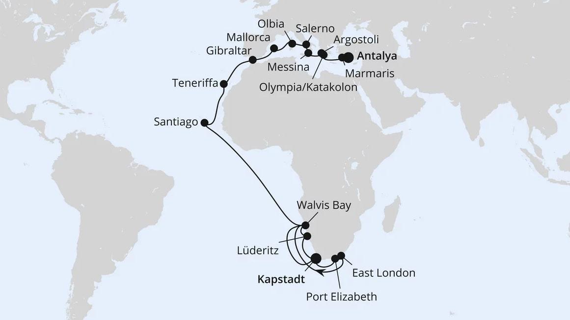 Weltenbummler Südafrika, Namibia & Mittelmeer