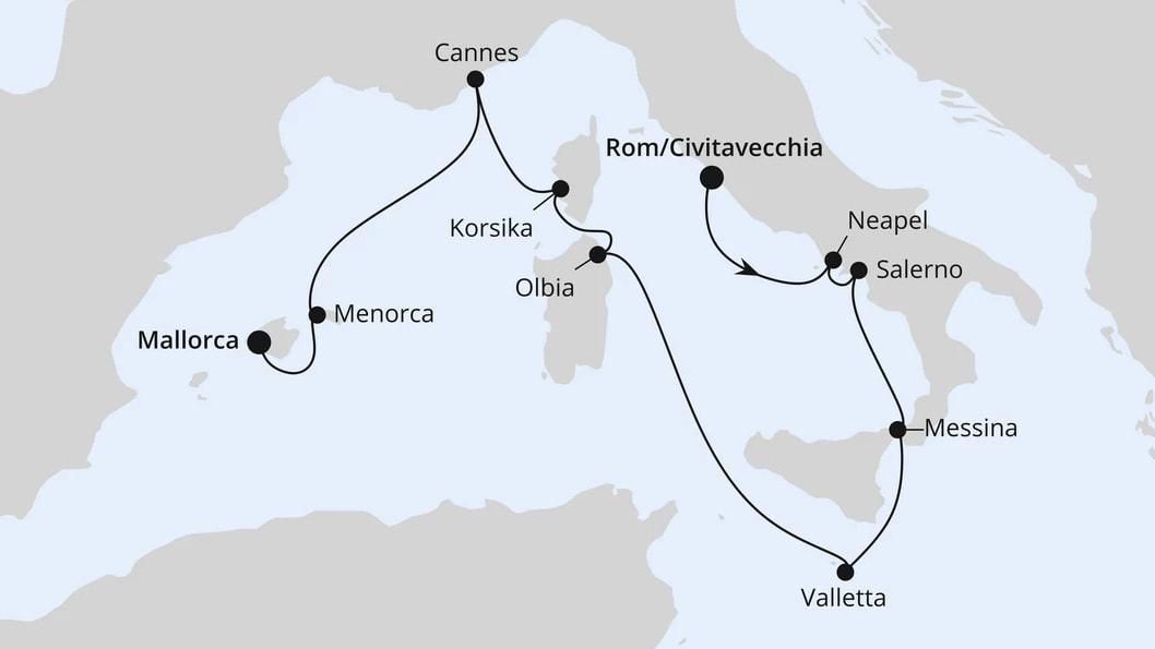 Italien & Mittelmeerinseln ab Civitavecchia