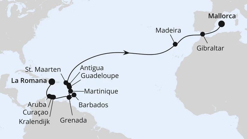 Von der Dom. Republik über Madeira nach Mallorca