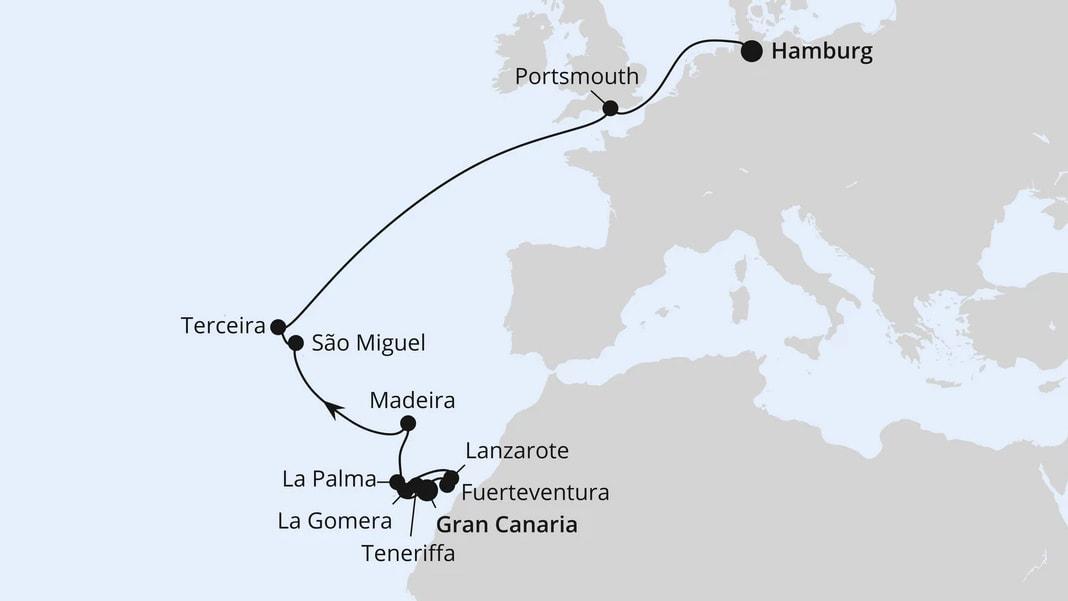 Von Gran Canaria über die Azoren nach Hamburg 2