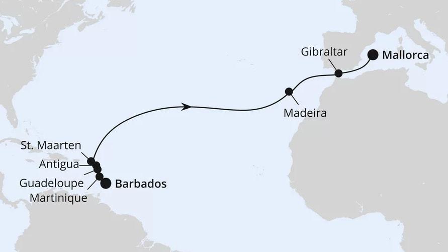 Von Barbados über Madeira nach Mallorca