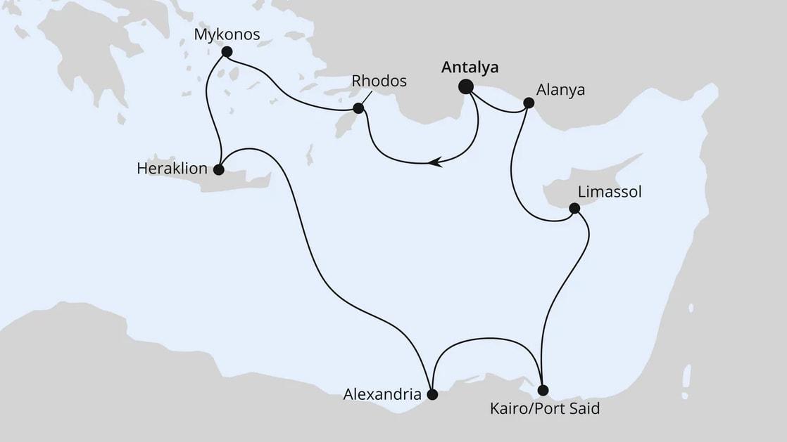 Osterreise Östliches Mittelmeer mit Ägypten