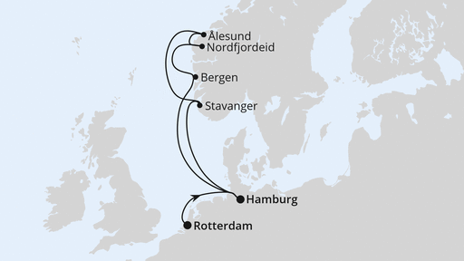 Norwegen von Rotterdam nach Hamburg