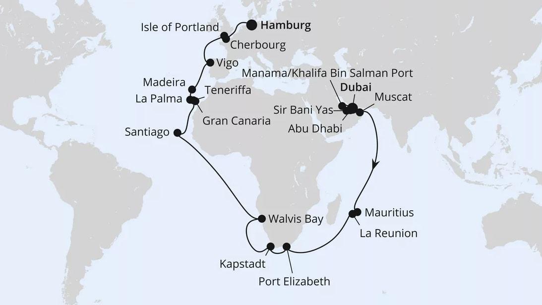Weltenbummler Orient, Mauritius & Südafrika
