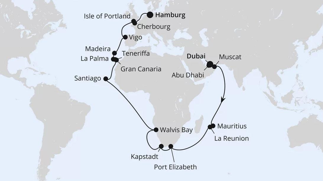 Weltenbummler Mauritius & Südafrika ab Dubai 1