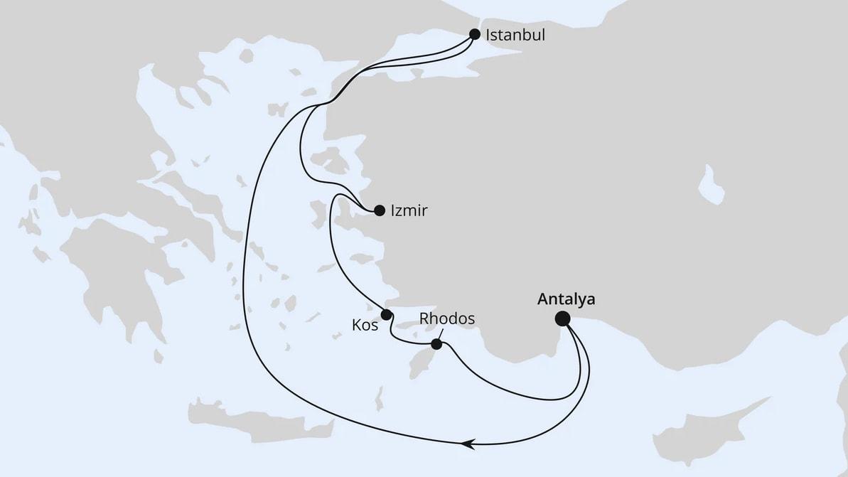 Östliches Mittelmeer mit Istanbul 1