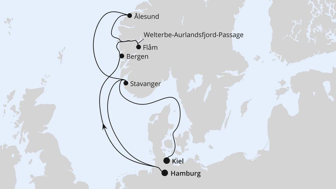 Große Norwegen-Reise von Hamburg nach Kiel