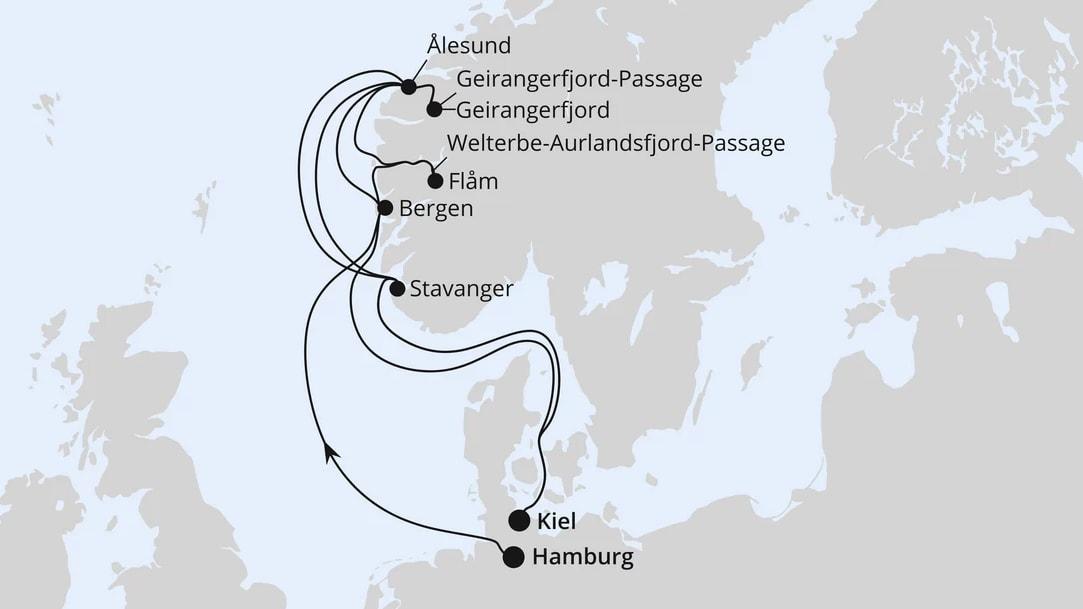 Große Norwegen-Reise von Hamburg nach Kiel