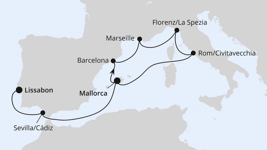 Perlen am Mittelmeer mit Lissabon ab Mallorca