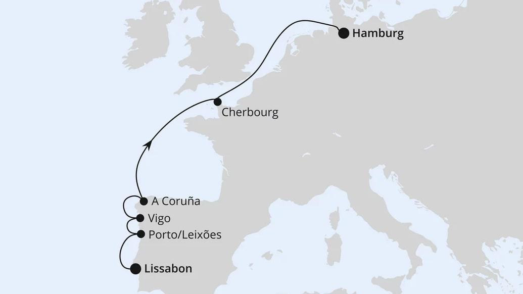 Von Lissabon über Galicien nach Hamburg
