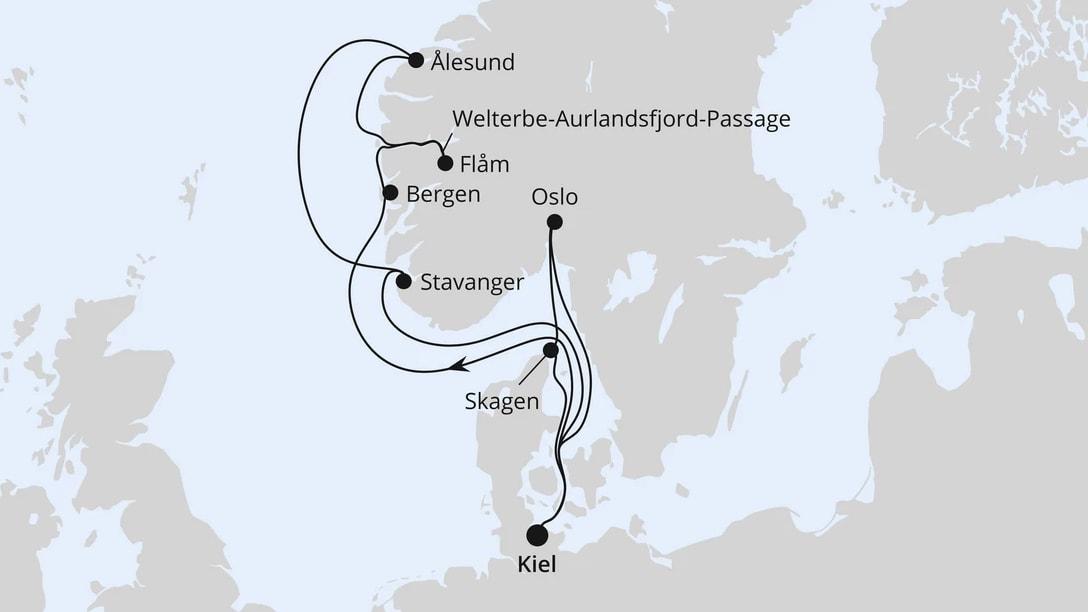 Skandinavien mit Fjord-Welterbe ab Kiel 2
