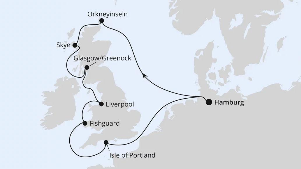 Königreich Großbritannien ab Hamburg 2