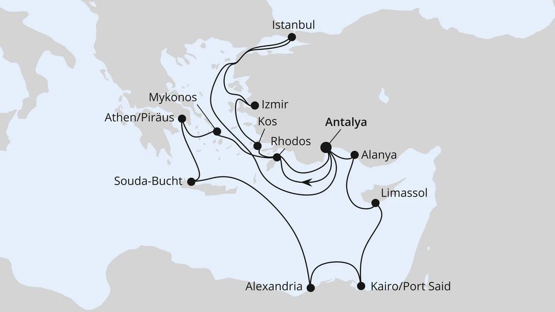 Große Mittelmeer-Reise mit Ägypten & Istanbul