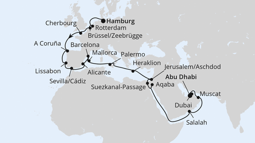 Weltenbummler von Hamburg nach Abu Dhabi