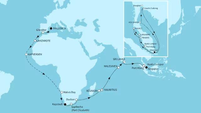 Große Weltentdecker-Route