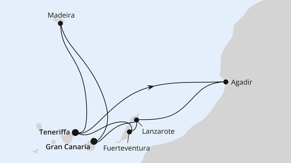 Kanaren, Marokko & Madeira ab Teneriffa